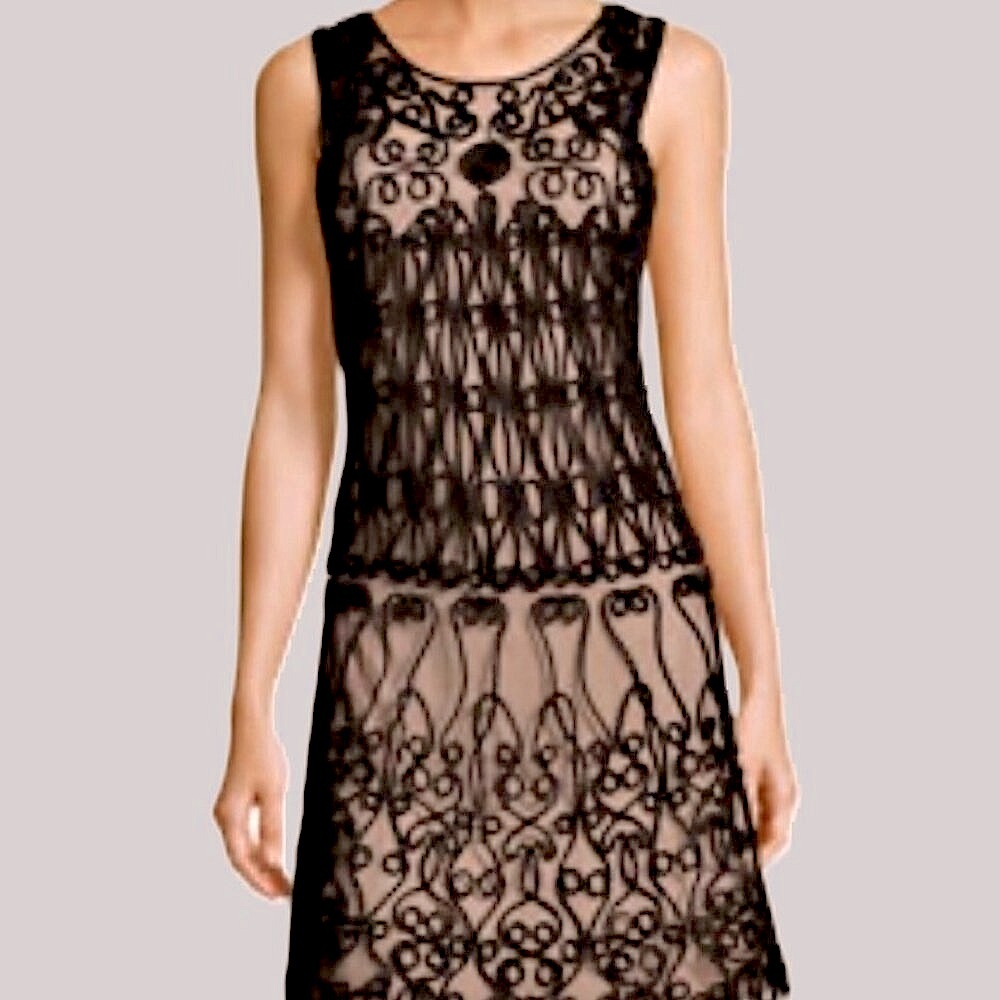 Aidan by Aidan Mattox | Sleeveless Soutache-Trim A-Line Cocktail Dress |  Size 0